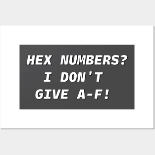 HEX NUMBERS White Font Posters and Art